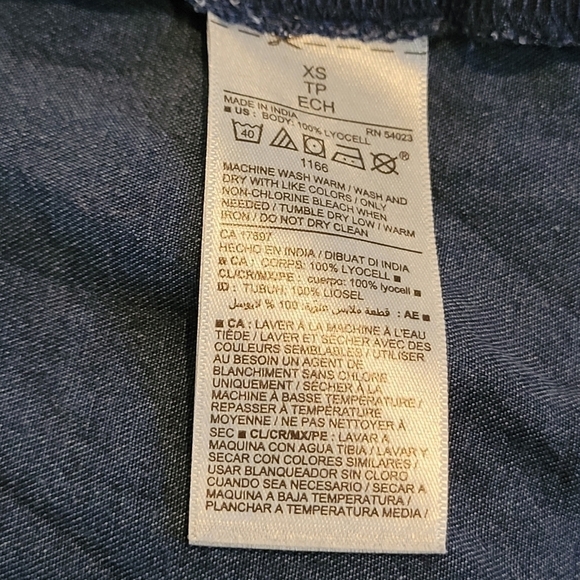 OLD NAVY Light-Weight Blue Denim Dress, Size Generous XS - Picture 9 of 12